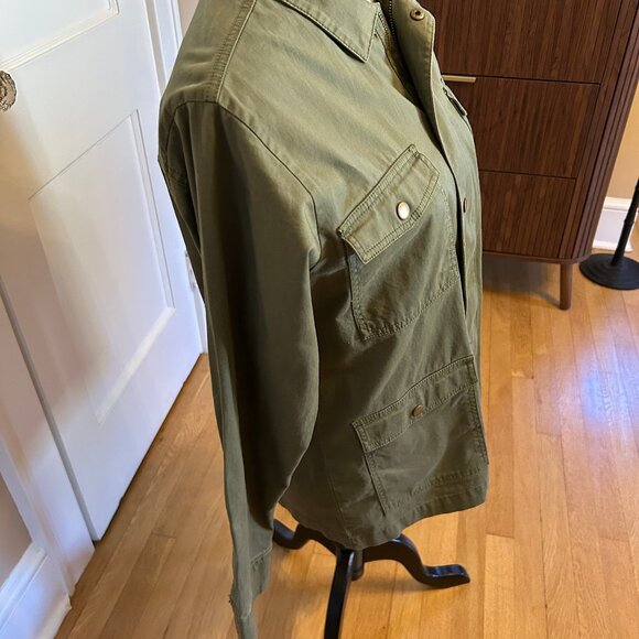 Women's Lucky Brand Fall Olive Green Utility Jacket  Zipper & Snap close size M - Picture 4 of 11